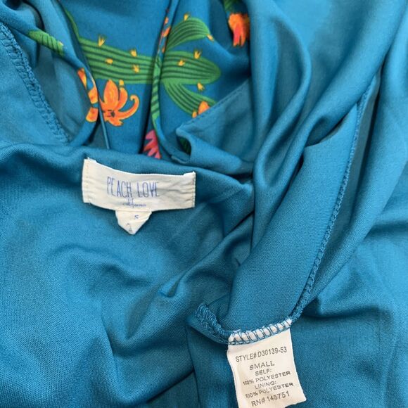 Peach Love California Cactus Mini Swing Dress Jade Fun Cute Desert Pockets - Picture 8 of 14